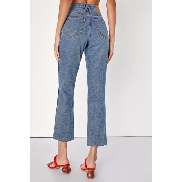 Popular Aesthetic Medium Wash Straight Leg High Rise Jeans - Picture 3 of 4